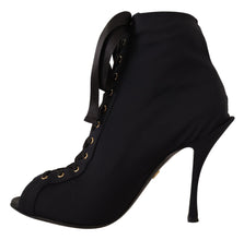 Black Stretch Short Ankle Boots Shoes Dolce & Gabbana