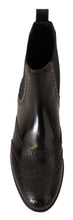 Black Leather Ankle High Flat Boots Shoes Dolce & Gabbana