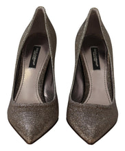 Gold Silver Fabric Heels Pumps Shoes Dolce & Gabbana