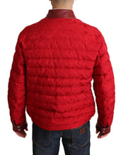 Red Brocade Bomber Gold Crown Logo Coat Jacket Dolce & Gabbana