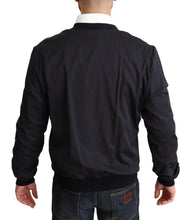 Blue Silk Coat Short Bomber Men Jacket Dolce & Gabbana