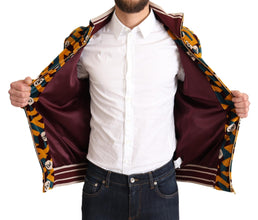 Multicolor Velvet DG Logo Mens Sweater Jacket Dolce & Gabbana