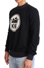 Blue Crown King Cotton Pullover Sweater Dolce & Gabbana