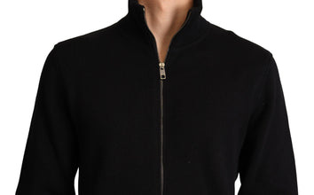 Black Cashmere Zipper Mens Sweater Dolce & Gabbana