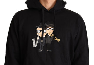 Black Cotton Hooded #dgfamily Sweater Dolce & Gabbana