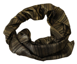 Metallic Gold Silk Stretch Shawl Wrap Scarf Dolce & Gabbana