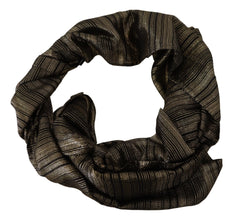 Metallic Gold Silk Stretch Shawl Wrap Scarf Dolce & Gabbana