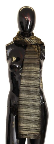Metallic Gold Silk Stretch Shawl Wrap Scarf Dolce & Gabbana