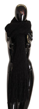 Black Virgin Wool Knitted Wrap Shawl Scarf Dolce & Gabbana