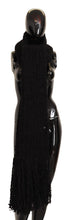 Black Virgin Wool Knitted Wrap Shawl Scarf Dolce & Gabbana