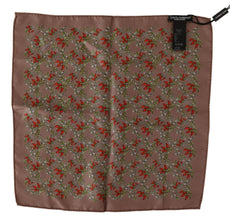 Brown Carrots Print Silk Handkerchief Dolce & Gabbana