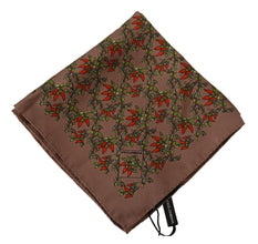 Brown Carrots Print Silk Handkerchief Dolce & Gabbana