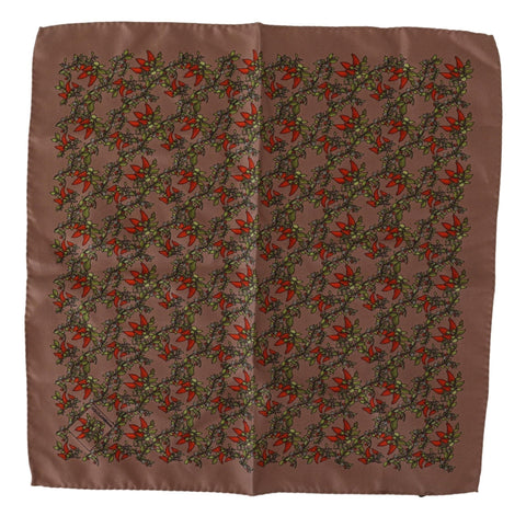 Brown Carrots Print Silk Handkerchief Dolce & Gabbana