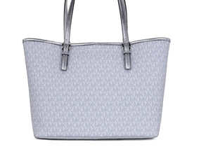 Jet Set Girls Print Medium Signature PVC Carryall Shoulder Tote Handbag (Bright White Multi) Michael Kors