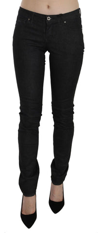 Black Low Waist Skinny Casual Denim Jeans Costume National