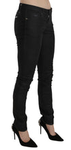 Black Low Waist Skinny Casual Denim Jeans Costume National