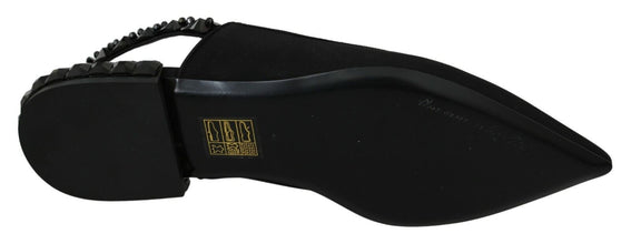Black Flats Slingback Charmeuse Shoes Dolce & Gabbana