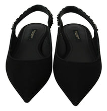 Black Flats Slingback Charmeuse Shoes Dolce & Gabbana