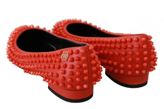 Orange Leather Ballerina WHAT I DO Flats Shoes Philipp Plein