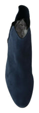 Blue Suede Embellished Studded Boots Shoes Dolce & Gabbana