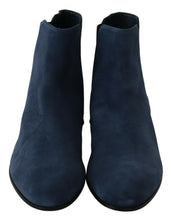 Blue Suede Embellished Studded Boots Shoes Dolce & Gabbana