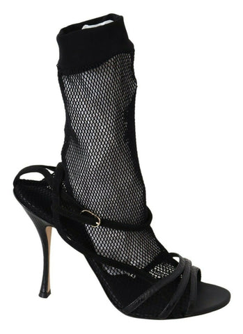 Black Suede Short Boots Sandals Shoes Dolce & Gabbana