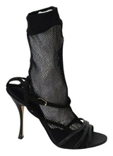 Black Suede Short Boots Sandals Shoes Dolce & Gabbana