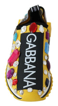 Yellow Multicolor Crystals Sneakers Shoes Dolce & Gabbana