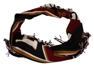 Multicolor Wool Knit DG King Shawl Wrap Scarf Dolce & Gabbana