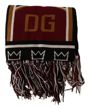 Multicolor Wool Knit DG King Shawl Wrap Scarf Dolce & Gabbana