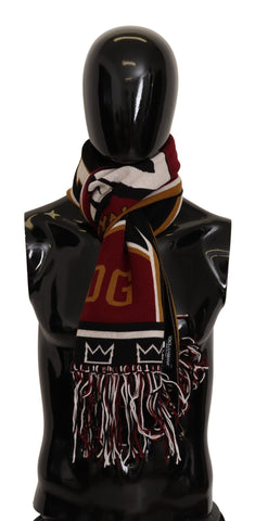 Multicolor Wool Knit DG King Shawl Wrap Scarf Dolce & Gabbana