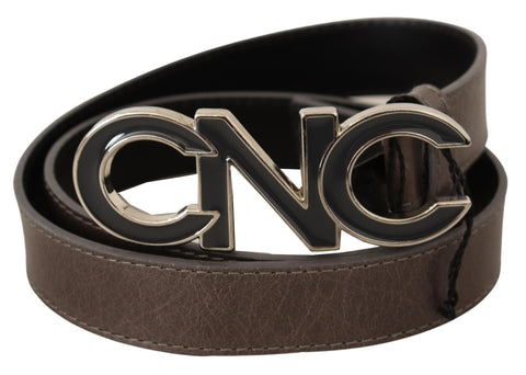 Brown Letter Logo Buckle Belt Costume National
