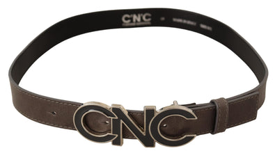 Brown Letter Logo Buckle Belt Costume National