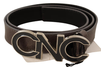Brown Letter Logo Buckle Belt Costume National