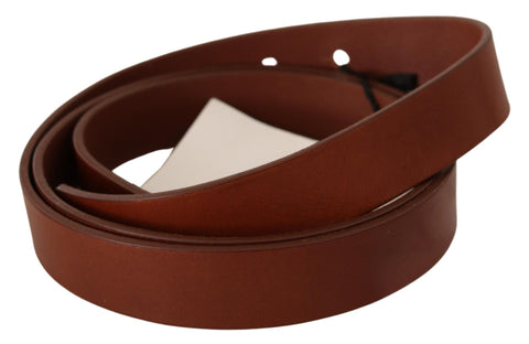 Brown Leather Silver Fastening Belt Costume National