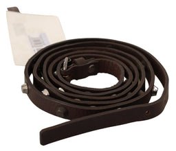 Brown Leather Silver Tone Buckle Belt Costume National