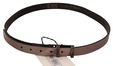 Pink Metallic Leather Buckle Belt Costume National