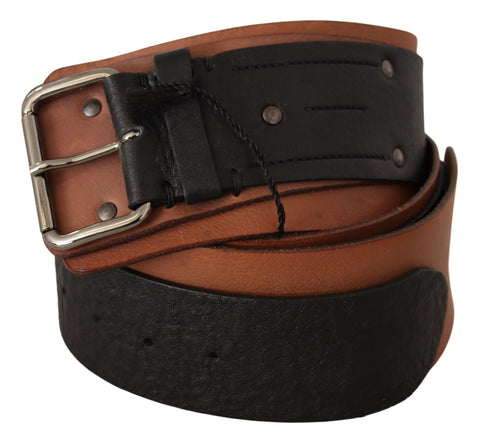 Black Brown Leather Silver Buckle Costume National