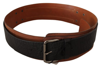 Black Brown Leather Silver Buckle Costume National
