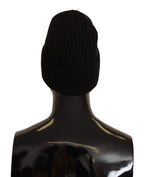 Black Wool Knit Women Winter Hat Dolce & Gabbana