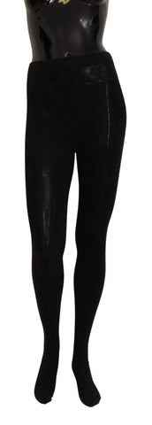 Black Wool Stretch Tights Stocking Socks Dolce & Gabbana