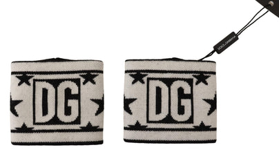 White Black Wool Logo #DGMILLENNIALS Wristband Dolce & Gabbana