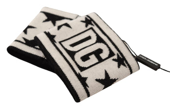 White Black Wool Logo #DGMILLENNIALS Wristband Dolce & Gabbana