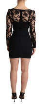 Black Fitted Lace Top Bodycon Mini Dress Dolce & Gabbana