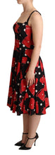 Black Red Bag Print A-line Mid Length Dress Dolce & Gabbana