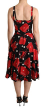 Black Red Bag Print A-line Mid Length Dress Dolce & Gabbana