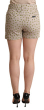 Beige Polka Dots Denim Cotton Stretch Shorts Dolce & Gabbana
