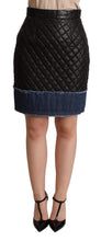 Black Quilted Leather Mini Skirts Dolce & Gabbana