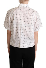 White Polka Dot Cotton Collared Shirt Top Dolce & Gabbana