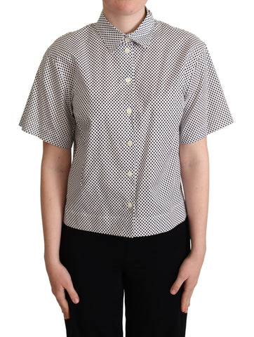 Black Polka Dot Collared Shirt White Dolce & Gabbana